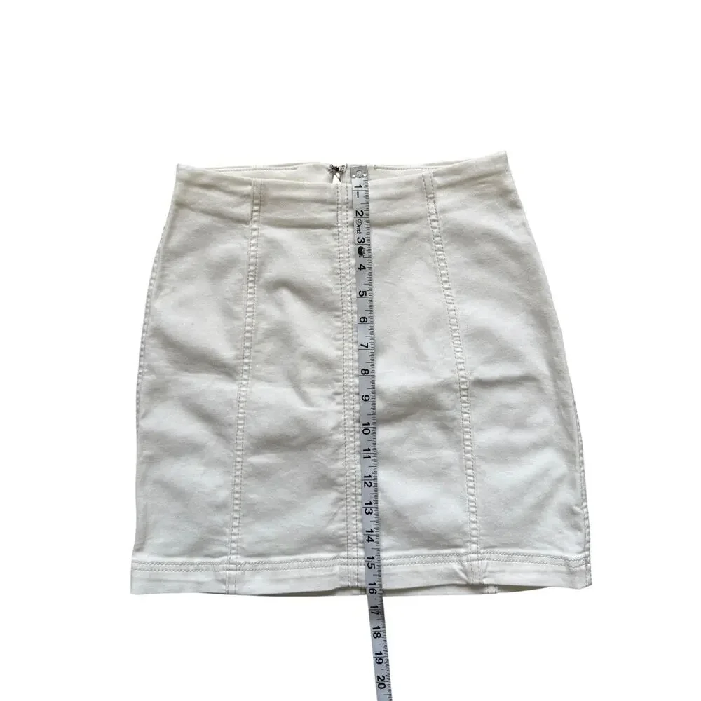 Free People White Denim Mini Skirt - Size 4